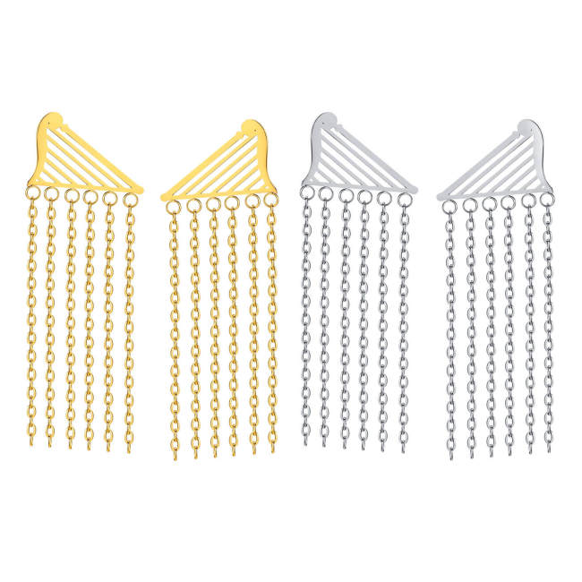 Wholesale Stainless Steel Multi Chain Tassel Earrings