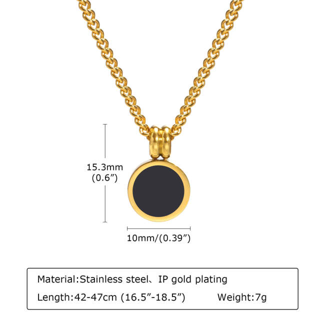 Wholesale Stainless Steel Women Disc Necklace