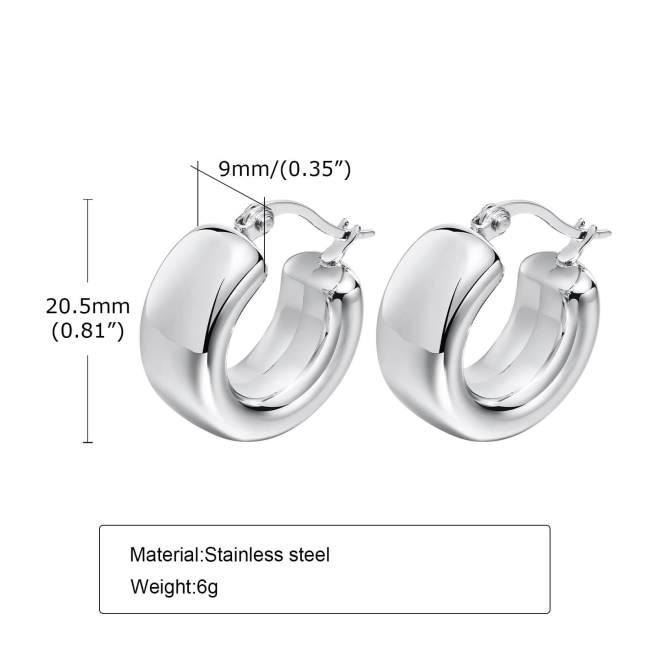 Wholesale Stainless Steel Thick Chunky Hoop Earrings