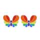 Wholesale Stainless Steel Rainbow Butterfly Stud Earrings