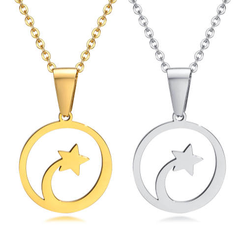 Wholesale Stainless Steel Hollow Disc Star Pendant