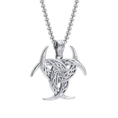 Wholesale Stainless Steel Triple Horn of Odin Necklace