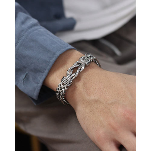 Wholesale Stainless Steel Infinite Knot Franco Chain Bracelet