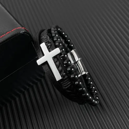 Wholeale Multi-layer Leather Bracelet with Cross