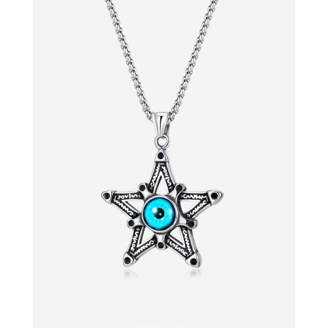 Wholesale Stainless Steel Star Pendant with Evil Eye