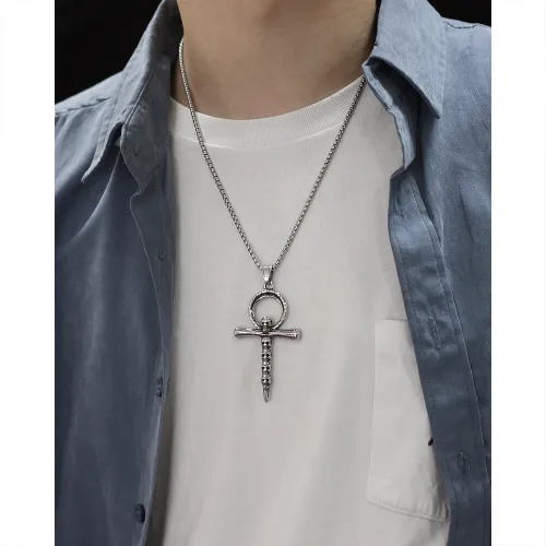 Wholesale Stainless Steel Anka Skull Cross Pendant