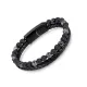Wholesale Stainless Steel Leather & Volcanic Stone Bracelet