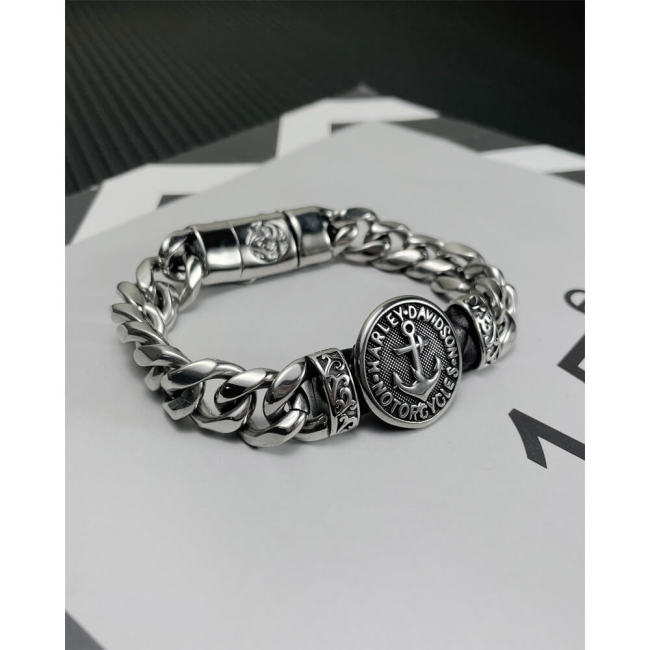 Wholesale Stainles Steel Cuban Link Chain Bracelet with Anchor Sign