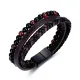 Wholesale Stainless Steel Mens Leather & Bead Bracelet
