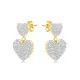 Wholesale Stainless Steel CZ Double Heart Stud Earrings