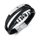 Wholesale Stainless Steel Tree of Life Leather Bracelet