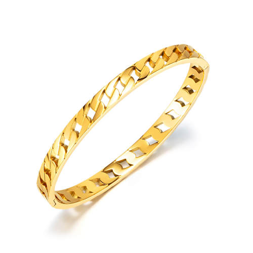 Wholesale Stainless Steel Simple Cuban Link Bangle