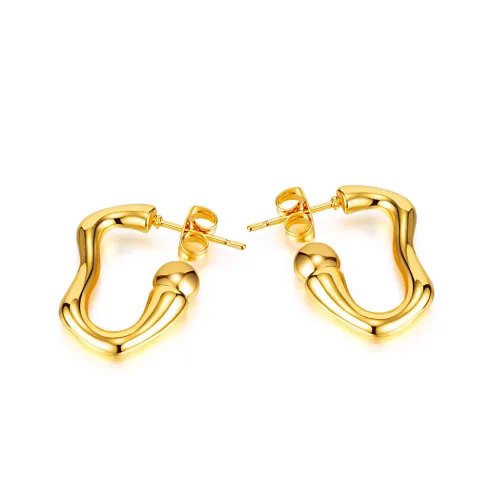 Wholesale Stainless Steel Irregular Thick Hoop Earrings