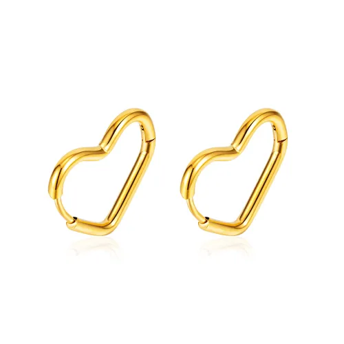 Wholesale Stainless Steel Heart Hoop Earrings