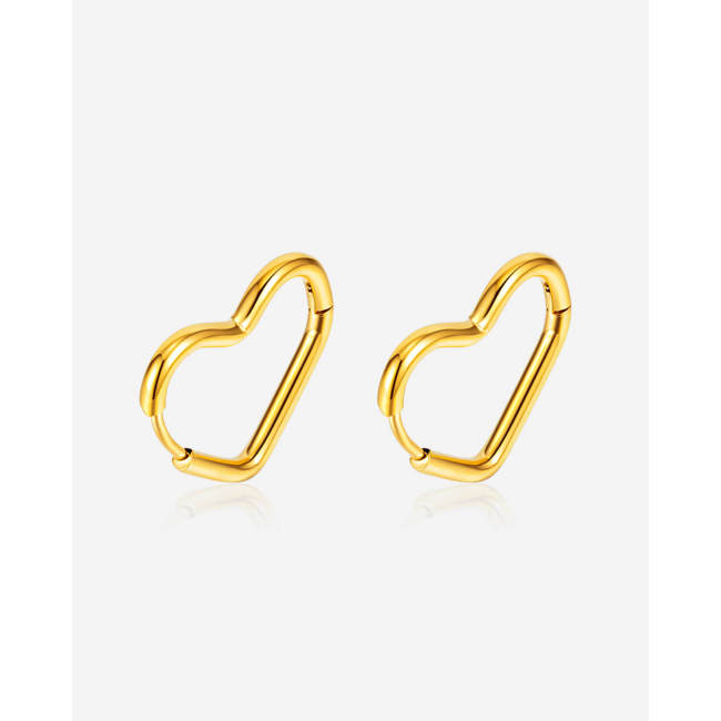 Wholesale Stainless Steel Heart Hoop Earrings