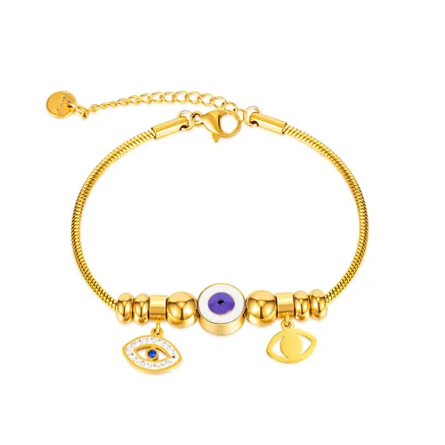 Wholesale Stainless Steel Evil Eye Snake Chain Bracelet