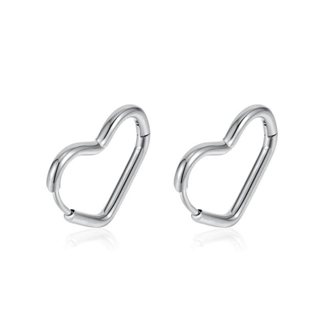 Wholesale Stainless Steel Heart Hoop Earrings