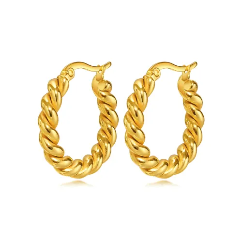 Wholesale Stainless Steel Classic Twist Hoop Earrings