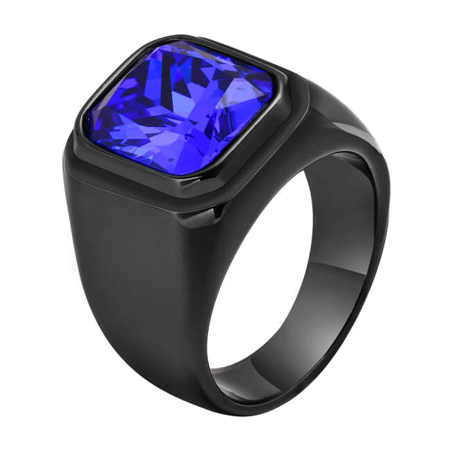 Wholesale Stainless Steel Glass Signet Band Ring