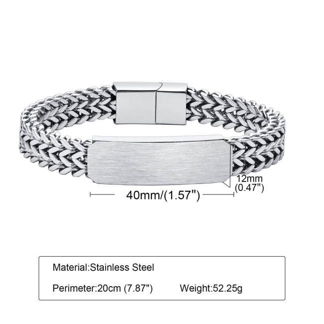 Wholesale Stainless Steel Engravable Double Franco Chain Bracelet