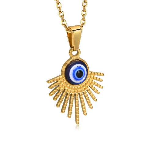 Wholesale Stainless Steel Evil Eye Sunburst Necklaces