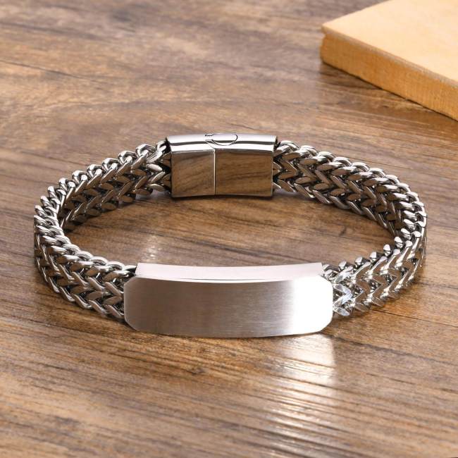 Wholesale Stainless Steel Engravable Double Franco Chain Bracelet