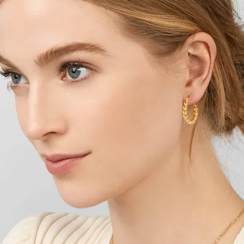 Wholesale Stainless Steel Classic Twist Hoop Earrings