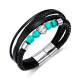 Wholesale Stainless Steel Multi-layer Love Leather Bracelet