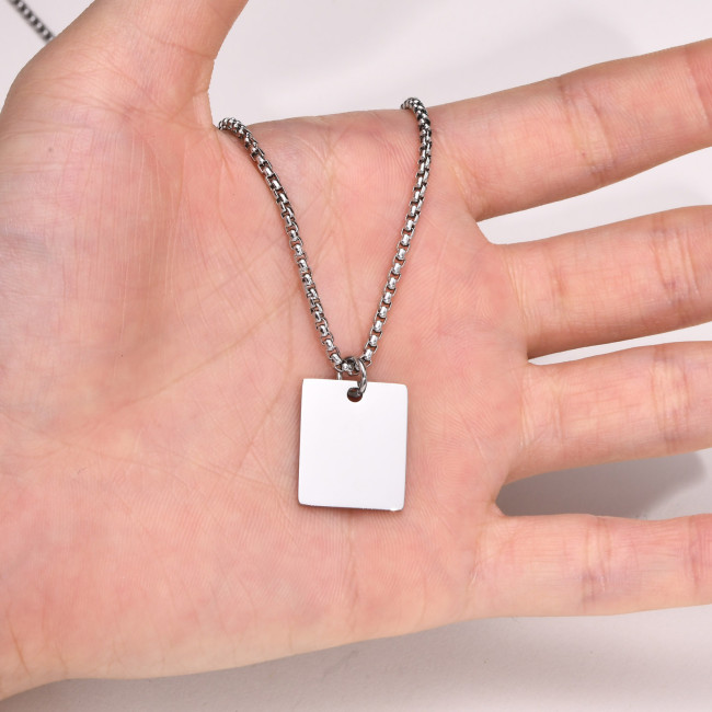 Wholesale Stainless Steel Engravable Square Pendant