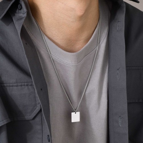 Wholesale Stainless Steel Engravable Square Pendant