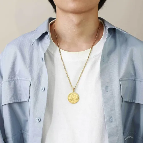 Wholesale Stainless Steel Gold Round Allah Arabic Pendant