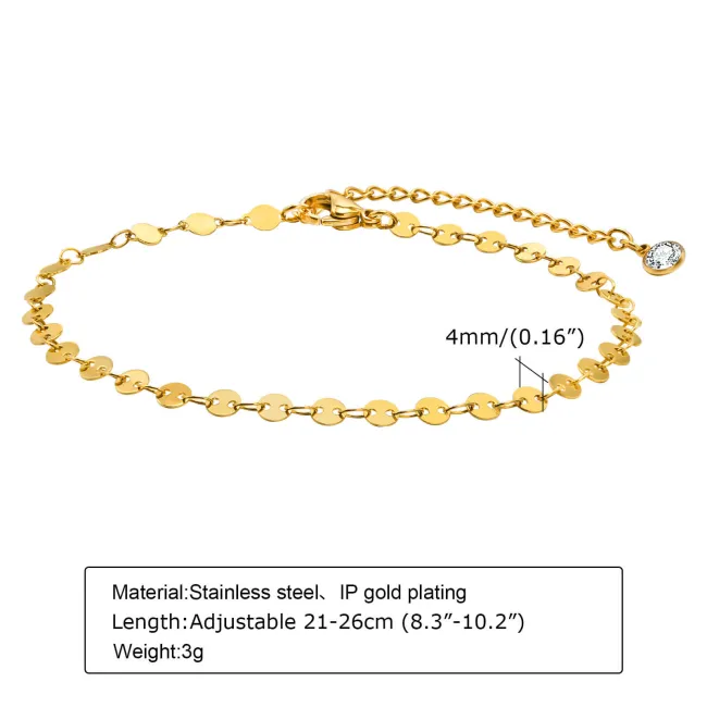 Wholesale Stainless Steel Various Styles of Anklets