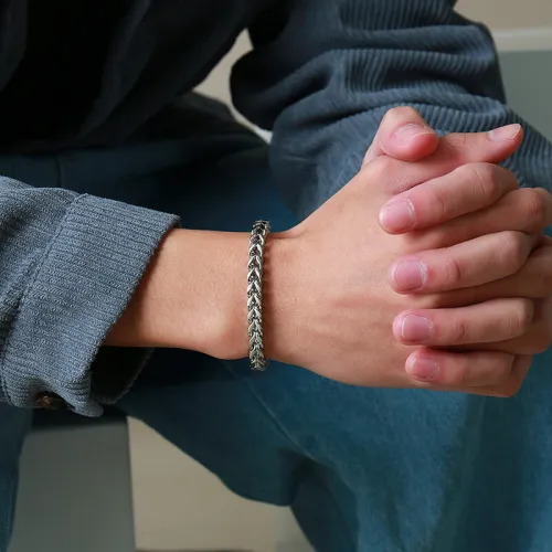 Wholesale Stainless Steel Men's Foxtail Chain Bracelet