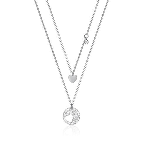 Wholesale Stainless Steel Double Layer Love Necklace