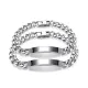 Wholesale Stainless Steel Engraved Cuban Link Chain Couple Bracelet