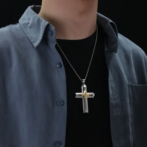 Wholesale Stainless Steel Men Cross Pendant