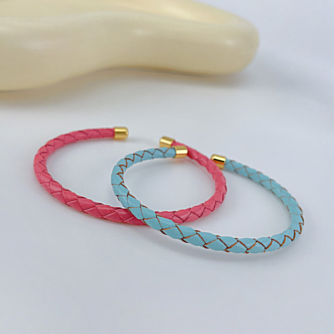 Wholesale Stainless Steel Braided Leather Bracelet