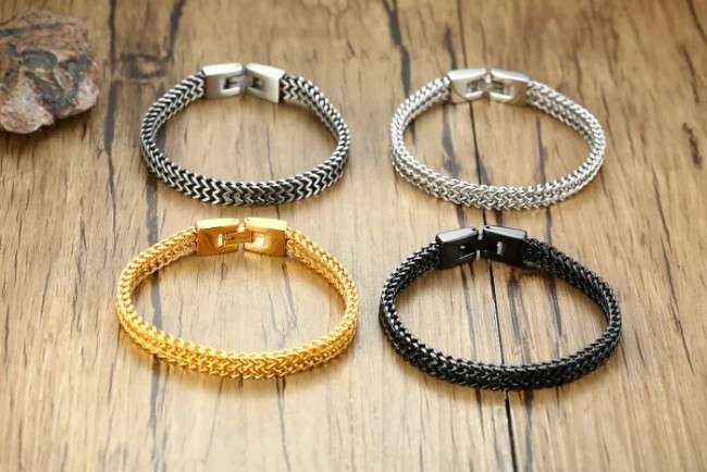 Wholesale Mens Stainless Steel Keel Chain Link Bracelet Wristband Bangle
