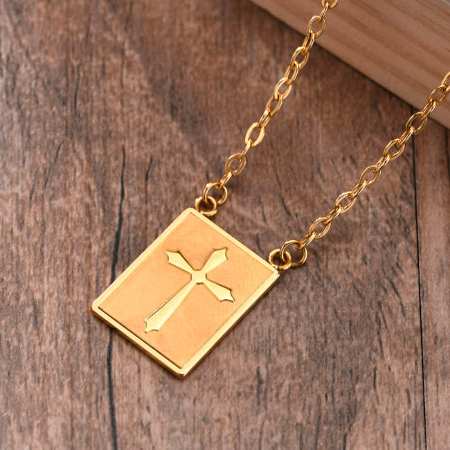 Wholesale Stainless Steel Cross Square Pendant