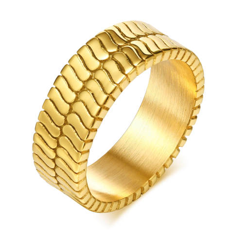 Wholesale Stainless Steel Women's Tire Tread Band Ring