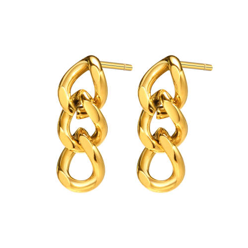 Wholesale Stainless Steel Cuban Link Chain Stud Earrings