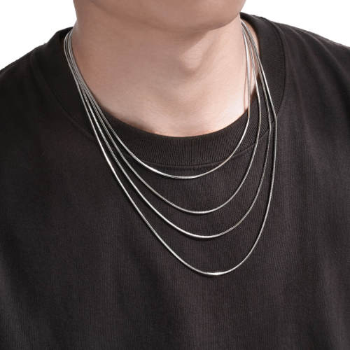 Wholesale Stainless Steel Round Snake Chain Necklace