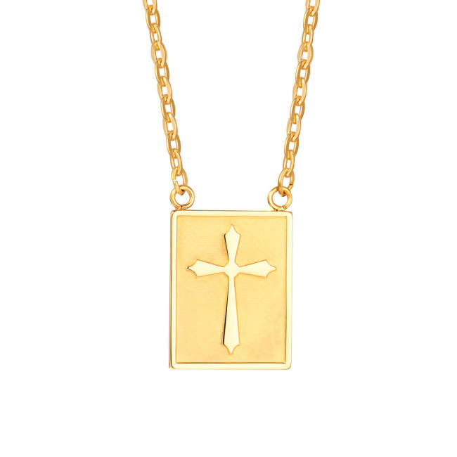 Wholesale Stainless Steel Cross Square Pendant