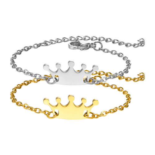 Wholesale Stainless Steel Adjustable Princess Crown Bracelet