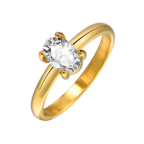 Wholesale Stainless Steel Oval CZ Wedding Rings