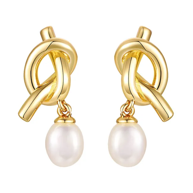 Wholesale Copper & Pearl Infinite Love Stud Earrings