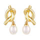 Wholesale Copper & Pearl Infinite Love Stud Earrings