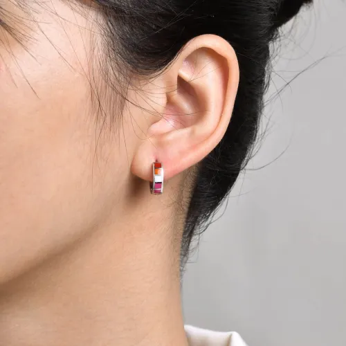 Wholesale Stainless Steel Colorful Huggie Earrings