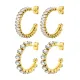 Wholesale Stainless Steel CZ Stackable Hoop Earrings