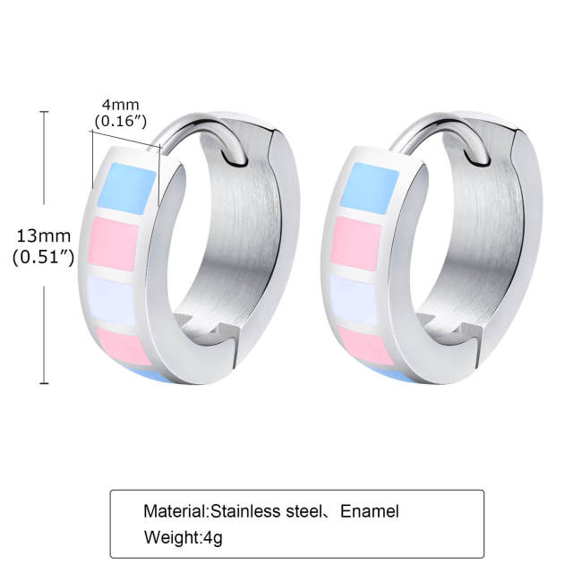 Wholesale Stainless Steel Pride Huggie Earrings